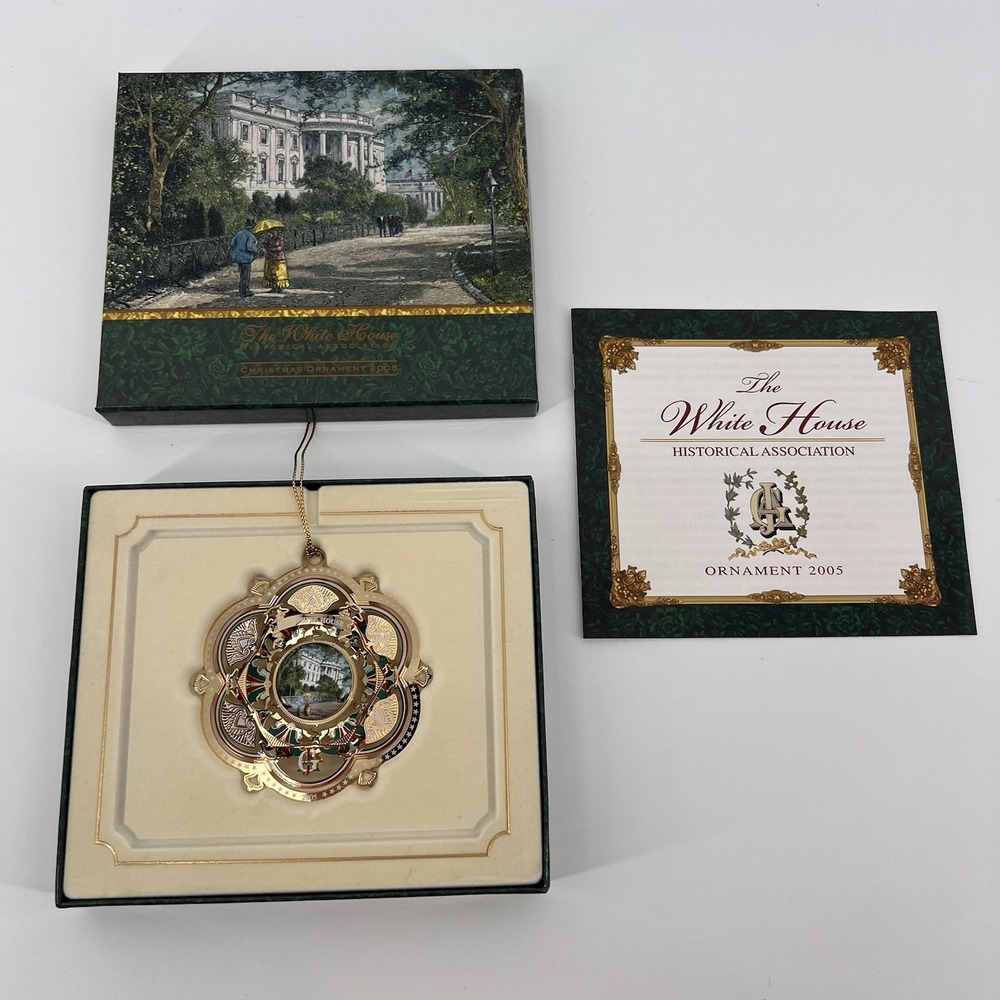 2005 White House Historical Association‎ Christmas Ornament Box Complete
